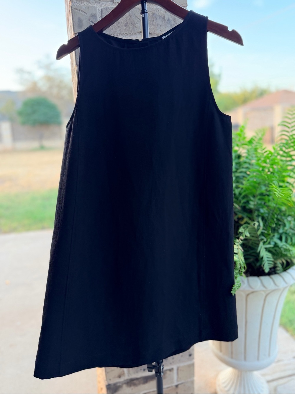 Sezane Black Sleeveless Mini Shift Dress Size 38